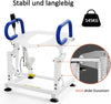 MCombo M212W Elektrische opstahulp, toiletbrilverhoging met armleuningen, toiletlift, toiletframe voor senioren in de badkamer, 145 kg belastbaar, metaal, wit