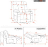 MyGoodHome Elektrische Relaxstoel met Ligfunctie, Massage & Verwarming - TV Stoel - Grijs/Donkergrijs/Beige