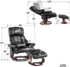 MCombo 9068 Elektrischer Massagesessel mit Hocker - Kunstleder - 360° drehbar - verstellbare Liegefunktion