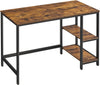 VASAGLE Bureau, computertafel, pc-tafel, bureautafel, met 2 planken aan de rechter- of linkerkant, voor kantoor, woonkamer, stalen frame, industrieel design