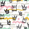 Noordwand Behang Friends & Coffee Sith Graffity And Crowns Zwart & Wit