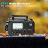 DAB/FM z baterią 5000mAh, przenośne radio solarne z latarką LED i lampką do czytania, radio budowlane DAB+ IPX4, radio awaryjne i alarm SOS, odpowiednie do wędrówek pieszych, biwakowania i na zewnątrz 