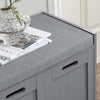 Schoenenkast - Schoenenbank met zitkussen - MDF - Grijs - 90x45x35 cm