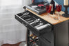 Luxe Keukentrolley - Serveerwagen - Flessenrek - Lade - 3 Deuren - Zwart - MDF - 38 x 67 x 87 cm