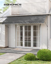 Klemluifel, balkonluifel, in hoogte verstelbaar, met handslinger, zonwering, voor balkon, terras, tuin, 400 x 120 cm, antraciet