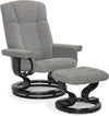 Luxuriöser Relaxsessel – Liegefunktion – mit Hocker – Kunstleder – 360 Grad – Schwarz – Fernsehsessel – 75 x 77 x 103 cm