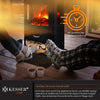 KESSER® Prio Elektrische open haard met verwarming, ventilatorkachel met afstandsbediening, 950/1900 W, elektrische open haard met led-vlameffect, met thermostaat 3-delig panorama kijkvenster