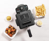 kleine Friteuse, Mini Frituurpan voor 1 portie friet, bitterballen of snacks, met koudezone technologie & temperatuurregelaar tot 190°C, incl. rvs mand, kijkvenster & oliefilter, kleur: zilver