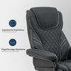 MCombo relaxfauteuil met kruk, 360° draaibare tv-fauteuil met ligfunctie, moderne tv-fauteuil voor woonkamer, synthetisch leer, 9022(zwart)