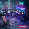Gaming-Tisch, Computertisch, Gaming-Schreibtisch mit runder Ecke, Gaming-Tisch mit Monitorablage, 127 x 127 cm, Schwarz 