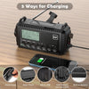 DAB/FM z baterią 5000mAh, przenośne radio solarne z latarką LED i lampką do czytania, radio budowlane DAB+ IPX4, radio awaryjne i alarm SOS, odpowiednie do wędrówek pieszych, biwakowania i na zewnątrz 
