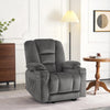 MyGoodHome Elektrische Relaxstoel met Ligfunctie, Massage & Verwarming - TV Stoel - Grijs/Donkergrijs/Beige