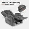 MyGoodHome Elektrische Relaxstoel met Ligfunctie, Massage & Verwarming - TV Stoel - Grijs/Donkergrijs/Beige