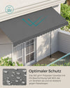Klemluifel, balkonluifel, in hoogte verstelbaar, met handslinger, zonwering, voor balkon, terras, tuin, 400 x 120 cm, antraciet