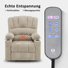 Entspannungssessel mit Aufstehhilfe und Liegefunktion 7102, elektrisch verstellbarer Fernsehsessel, Fernsehsessel mit Massage-Wärmefunktion, für Seniorenwohnzimmer, USB (Mikrofaserstoff, grau) 