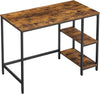 VASAGLE Bureau, computertafel, pc-tafel, bureautafel, met 2 planken aan de rechter- of linkerkant, voor kantoor, woonkamer, stalen frame, industrieel design