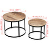 2-Delige Salontafelset Rond 40/50 Cm Ruw Mangohout