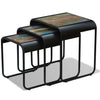 3-Delige Tafeltjesset Massief Gerecycled Hout