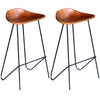 Barstoelen Echt Leer Zwart En