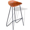 Barstoelen Echt Leer Zwart En