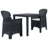 3-Delige Bistroset Rattan-Look Kunststof