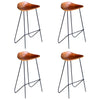 Barstoelen Echt Leer Zwart En