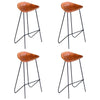 Barstoelen Echt Leer Zwart En