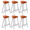 Barstoelen Echt Leer Zwart En