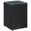 Bijzettafel Met Glazen Blad 35X35X52 Cm Poly Rattan