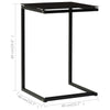 Bijzettafel 40X40X60 Cm Gehard Glas Zwart Zwart