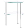 Bijzettafel 2-Laags 38X38X50 Cm Gehard Glas Transparant