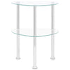 Bijzettafel 2-Laags 38X38X50 Cm Gehard Glas Transparant
