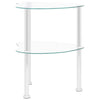 Bijzettafel 2-Laags 38X38X50 Cm Gehard Glas Transparant