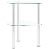 Bijzettafel 2-Laags 38X38X50 Cm Gehard Glas Transparant