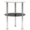 Bijzettafel 2-Laags 38X38X50 Cm Gehard Glas Transparant