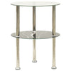 Bijzettafel 2-Laags 38X38X50 Cm Gehard Glas Transparant