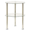 Bijzettafel 2-Laags 38X38X50 Cm Gehard Glas Transparant