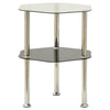 Bijzettafel 2-Laags 38X38X50 Cm Gehard Glas Transparant