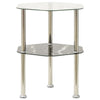 Bijzettafel 2-Laags 38X38X50 Cm Gehard Glas Transparant