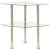 Bijzettafel 2-Laags 38X38X50 Cm Gehard Glas Transparant