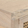 Wandtafel 100X35X76 Cm Massief Mangohout En Natuurlijk Riet
