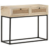 Wandtafel 100X35X76 Cm Massief Mangohout En Natuurlijk Riet