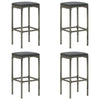 Barkrukken Met Kussens Poly Rattan