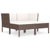 4-Delige Loungeset Met Kussens Poly Rattan