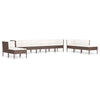 10-Delige Loungeset Met Kussens Poly Rattan