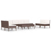 10-Delige Loungeset Met Kussens Poly Rattan