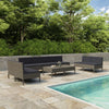 10-Delige Loungeset Met Kussens Poly Rattan