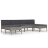 6-Delige Loungeset Met Kussens Poly Rattan