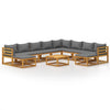 1 Loungeset Met Kussens Massief Acaciahout
