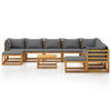 1 Loungeset Met Kussens Massief Acaciahout